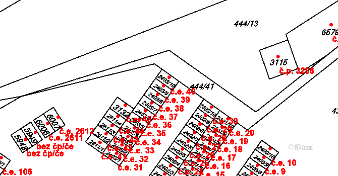 Žatec 39 na parcele st. 2403/9 v KÚ Žatec, Katastrální mapa