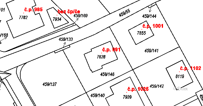 Beroun-Závodí 991, Beroun na parcele st. 7828 v KÚ Beroun, Katastrální mapa