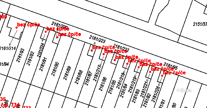 Soběslav 147820944 na parcele st. 2181/217 v KÚ Soběslav, Katastrální mapa