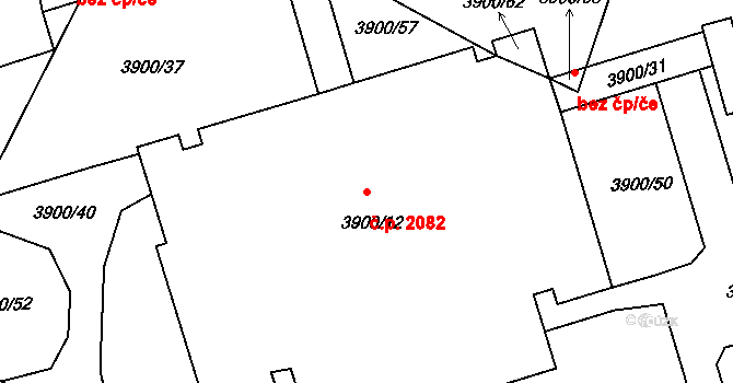 Předměstí 2082, Litoměřice na parcele st. 3900/12 v KÚ Litoměřice, Katastrální mapa