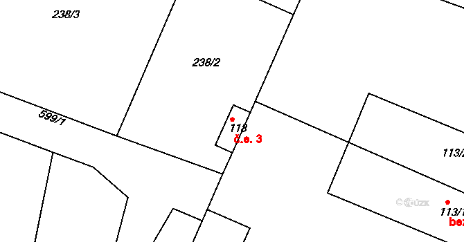 Bubovice 3, Volenice na parcele st. 118 v KÚ Bubovice u Březnice, Katastrální mapa