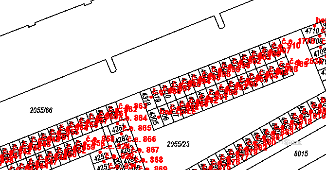 Hodonín 890 na parcele st. 4320 v KÚ Hodonín, Katastrální mapa
