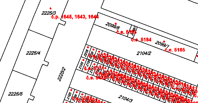 Kadaň 5331 na parcele st. 2207 v KÚ Kadaň, Katastrální mapa