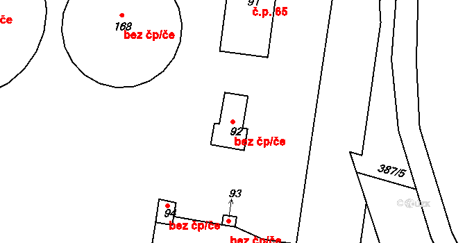 Pelhřimov 39262944 na parcele st. 92 v KÚ Starý Pelhřimov, Katastrální mapa