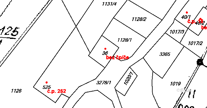 Písek 40204944 na parcele st. 36 v KÚ Písek u Jablunkova, Katastrální mapa