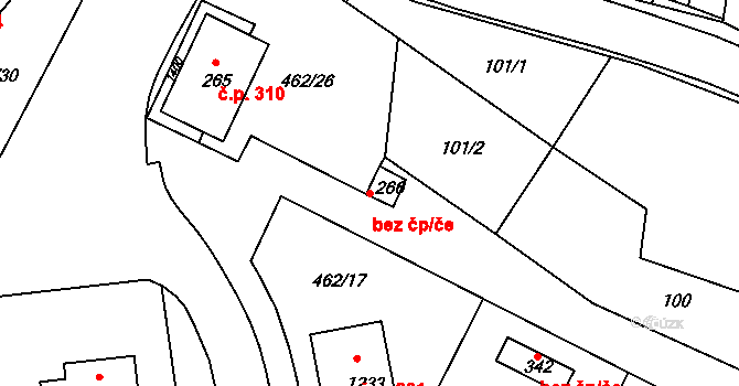 Racková 41205944 na parcele st. 266 v KÚ Racková, Katastrální mapa