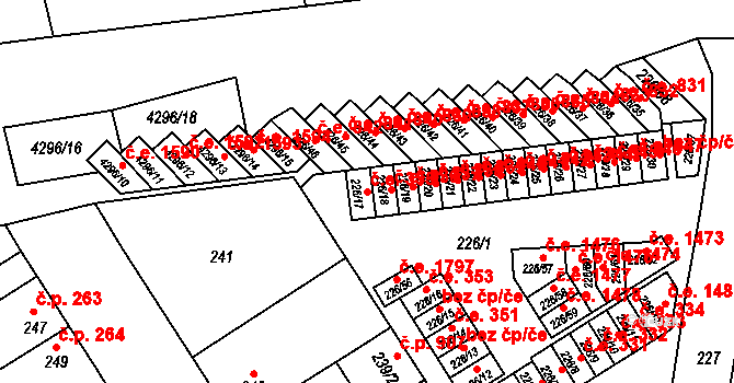 Jindřichův Hradec III 335, Jindřichův Hradec na parcele st. 226/17 v KÚ Jindřichův Hradec, Katastrální mapa