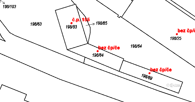 Bílina 42669944 na parcele st. 198/84 v KÚ Chudeřice u Bíliny, Katastrální mapa