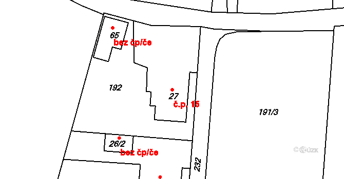 Vlaštovičky 15, Opava na parcele st. 27 v KÚ Jarkovice, Katastrální mapa