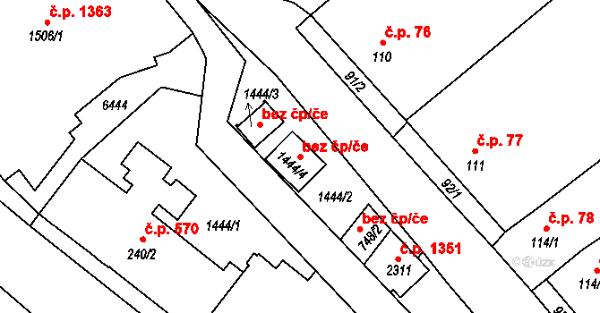 Velké Bílovice 44596944 na parcele st. 1444/4 v KÚ Velké Bílovice, Katastrální mapa