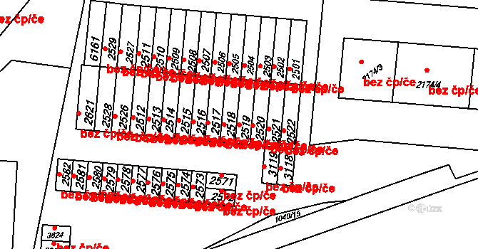 Rožnov pod Radhoštěm 45684944 na parcele st. 2519 v KÚ Rožnov pod Radhoštěm, Katastrální mapa