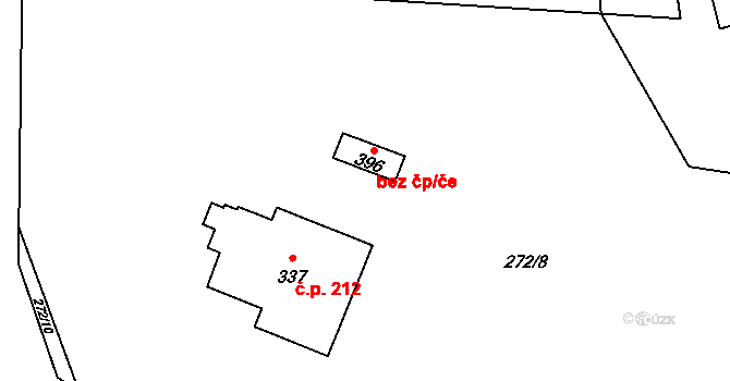 Bruzovice 48085944 na parcele st. 396 v KÚ Bruzovice, Katastrální mapa