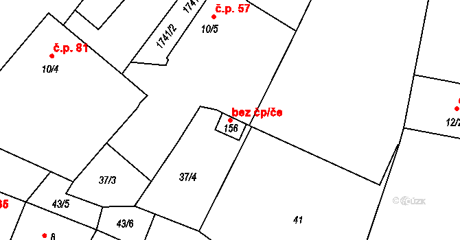 Borkovice 48890944 na parcele st. 156 v KÚ Borkovice, Katastrální mapa