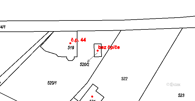 Děčín 49167944 na parcele st. 520/2 v KÚ Vilsnice, Katastrální mapa