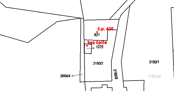 Rudník 49995944 na parcele st. 1075 v KÚ Rudník, Katastrální mapa