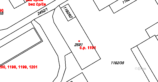 Beroun-Město 1191, Beroun na parcele st. 2591 v KÚ Beroun, Katastrální mapa
