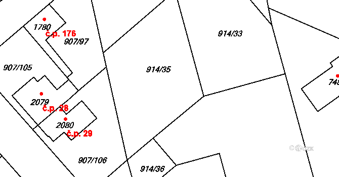 Beroun-Zavadilka 69, Beroun na parcele st. 914/1 v KÚ Beroun, Katastrální mapa