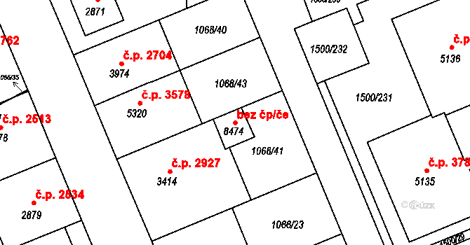 Kroměříž 88366944 na parcele st. 8474 v KÚ Kroměříž, Katastrální mapa