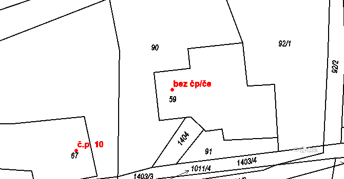 Otradov 99730944 na parcele st. 59 v KÚ Otradov, Katastrální mapa