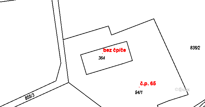 Trutnov 108062945 na parcele st. 364 v KÚ Volanov, Katastrální mapa
