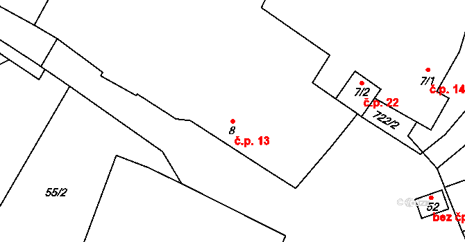 Voltýřov 13, Klučenice na parcele st. 8 v KÚ Voltýřov, Katastrální mapa