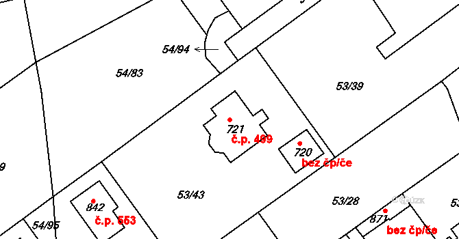 Litol 499, Lysá nad Labem na parcele st. 721 v KÚ Litol, Katastrální mapa
