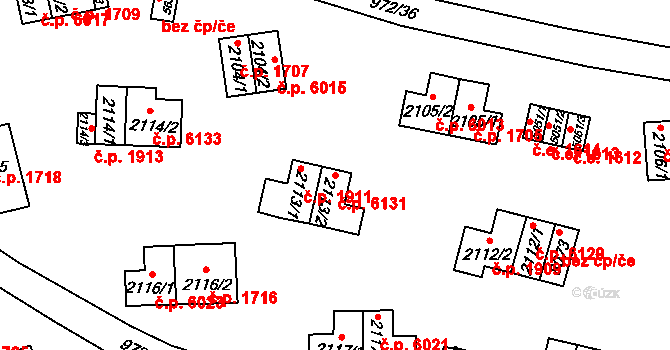 Zlín 6131 na parcele st. 2113/2 v KÚ Zlín, Katastrální mapa