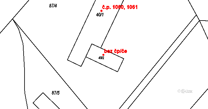 Kozlov 39936945 na parcele st. 40/2 v KÚ Kozlov u Velkého Újezdu, Katastrální mapa