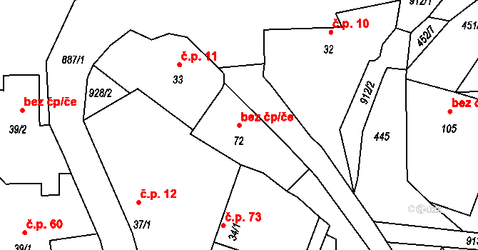 Kostelec nad Černými lesy 42035945 na parcele st. 72 v KÚ Svatbín, Katastrální mapa