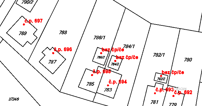 Zubří 49442945 na parcele st. 786/2 v KÚ Zubří, Katastrální mapa