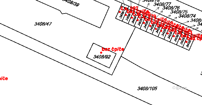 Litoměřice 49581945 na parcele st. 3408/92 v KÚ Litoměřice, Katastrální mapa