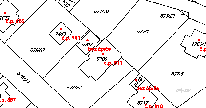 Beroun-Závodí 811, Beroun na parcele st. 5766 v KÚ Beroun, Katastrální mapa