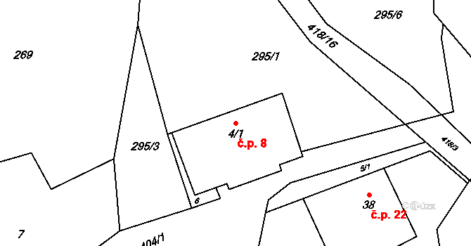 Korbelova Lhota 8, Velké Opatovice na parcele st. 4/1 v KÚ Korbelova Lhota, Katastrální mapa