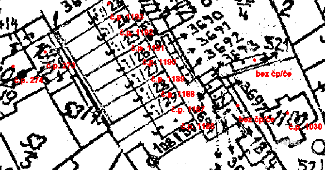 Jaroměřice nad Rokytnou 1188 na parcele st. 108/28 v KÚ Jaroměřice nad Rokytnou, Katastrální mapa