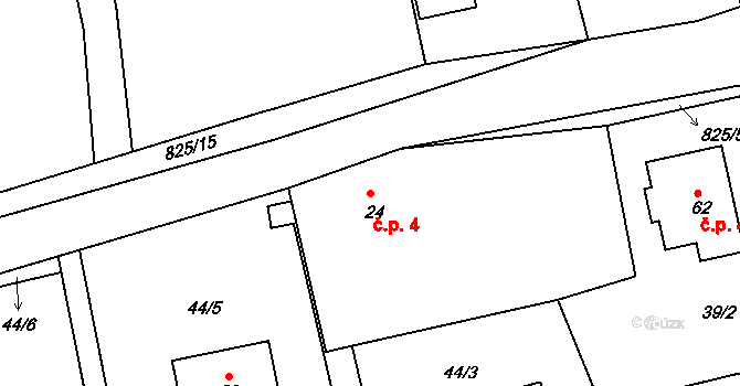 Háje 4, Řenče na parcele st. 24 v KÚ Háje u Vodokrt, Katastrální mapa
