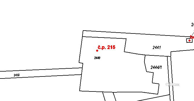 Horní Těrlicko 215, Těrlicko na parcele st. 2440 v KÚ Horní Těrlicko, Katastrální mapa