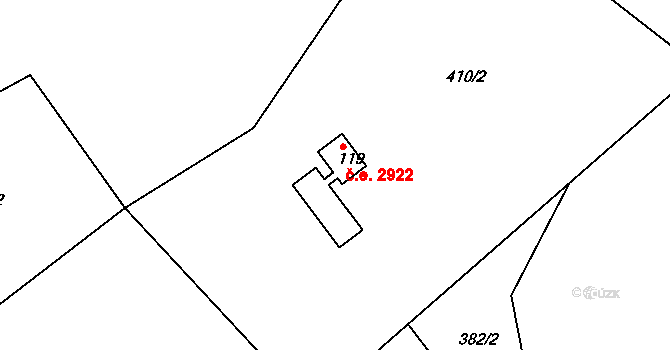 Těptín 2922, Kamenice na parcele st. 119 v KÚ Těptín, Katastrální mapa