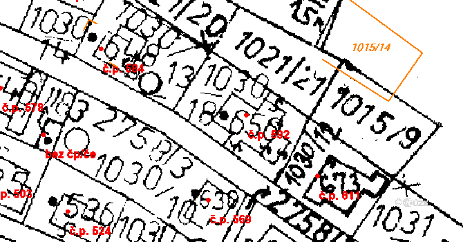 Kamenický Šenov 592 na parcele st. 656 v KÚ Kamenický Šenov, Katastrální mapa