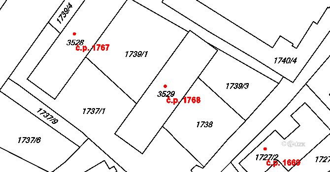 Pelhřimov 1768 na parcele st. 3529 v KÚ Pelhřimov, Katastrální mapa