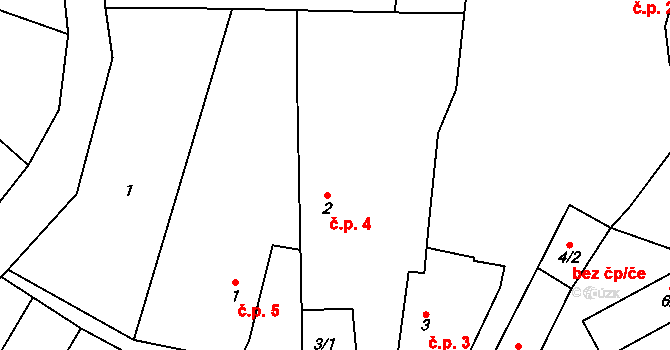 Plichtice 4, Zavlekov na parcele st. 2 v KÚ Plichtice, Katastrální mapa