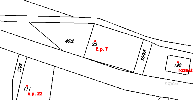 Kundratice 7, Žiželice na parcele st. 23 v KÚ Kundratice u Žiželic nad Cidlinou, Katastrální mapa