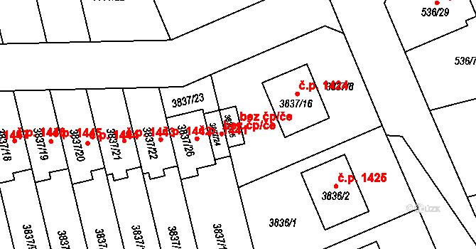 Chotěboř 38706946 na parcele st. 3837/25 v KÚ Chotěboř, Katastrální mapa