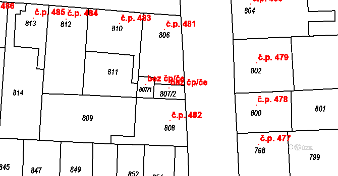 Prostějov 41465946 na parcele st. 807/2 v KÚ Prostějov, Katastrální mapa