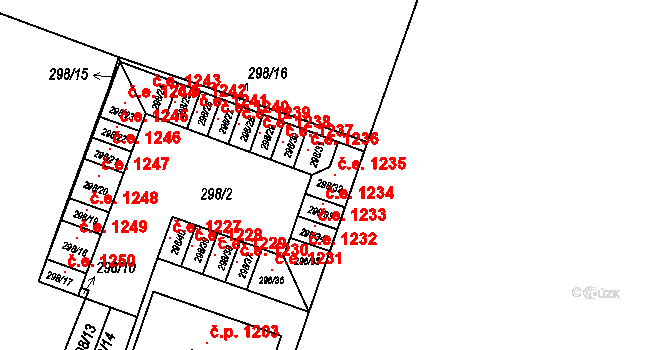 Nový Bohumín 1235, Bohumín na parcele st. 298/32 v KÚ Nový Bohumín, Katastrální mapa