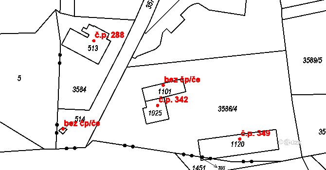 Jílové 41830946 na parcele st. 1101 v KÚ Jílové u Děčína, Katastrální mapa
