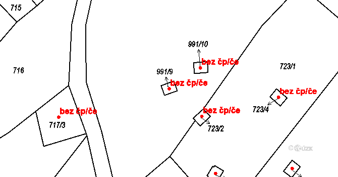 Desná 42634946 na parcele st. 991/9 v KÚ Desná I, Katastrální mapa