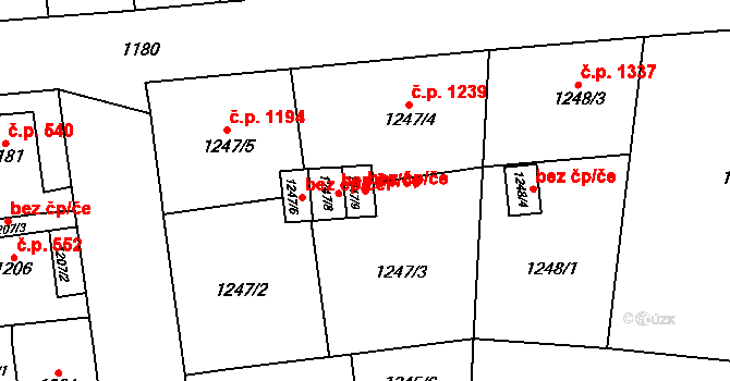 Český Těšín 42657946 na parcele st. 1247/9 v KÚ Český Těšín, Katastrální mapa