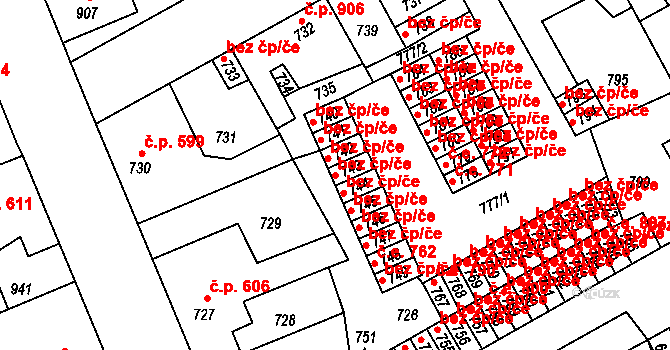 Kladno 42692946 na parcele st. 743 v KÚ Kročehlavy, Katastrální mapa