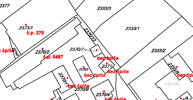 Chomutov 45035946 na parcele st. 2370/7 v KÚ Chomutov I, Katastrální mapa