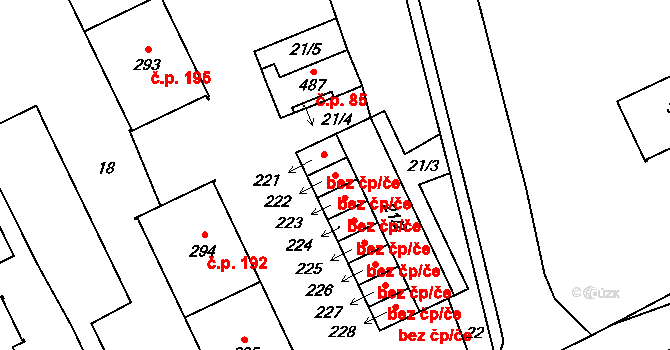 Příšovice 47309946 na parcele st. 222 v KÚ Příšovice, Katastrální mapa